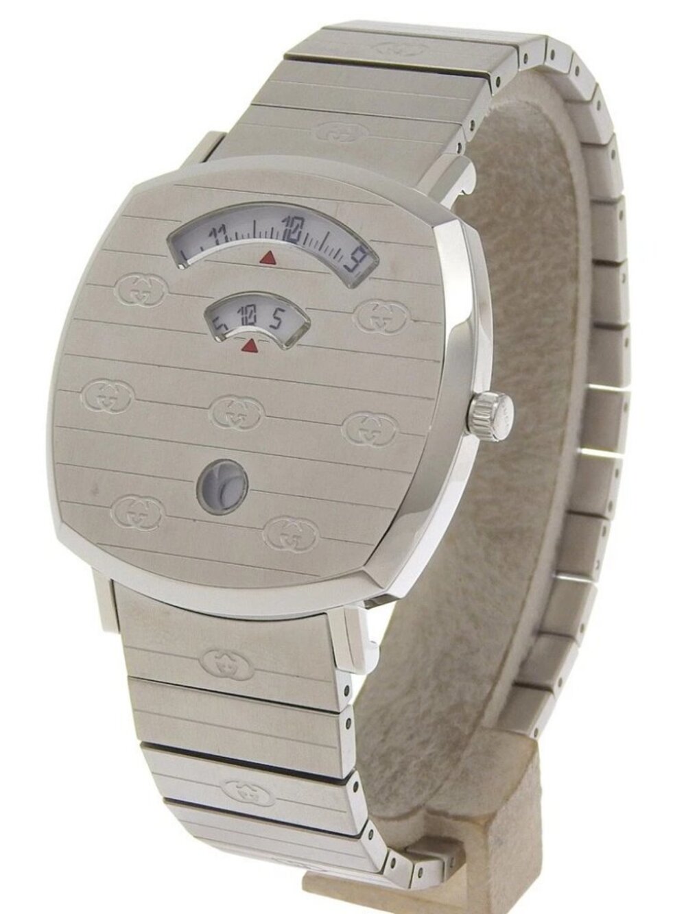 GUCCI grip Watches 157.3 WhiteDial Stainless Steel Quartz Analog display mens
